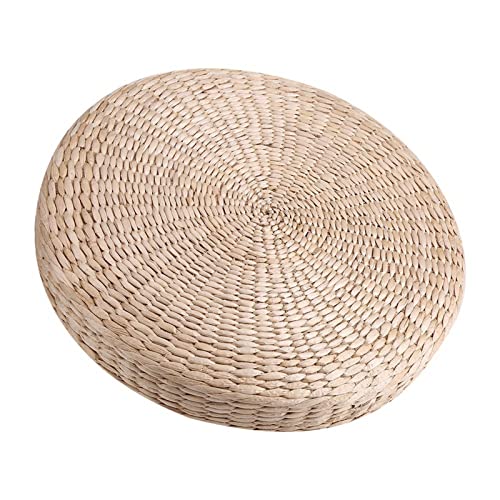Tatami Bodenkissen, 40cm Runder Pouf Tatami-Kissen Sitzkissen Outdoor Bodensitzkissen Meditationskissen Stroh Meditation Weiche Yogamatte
