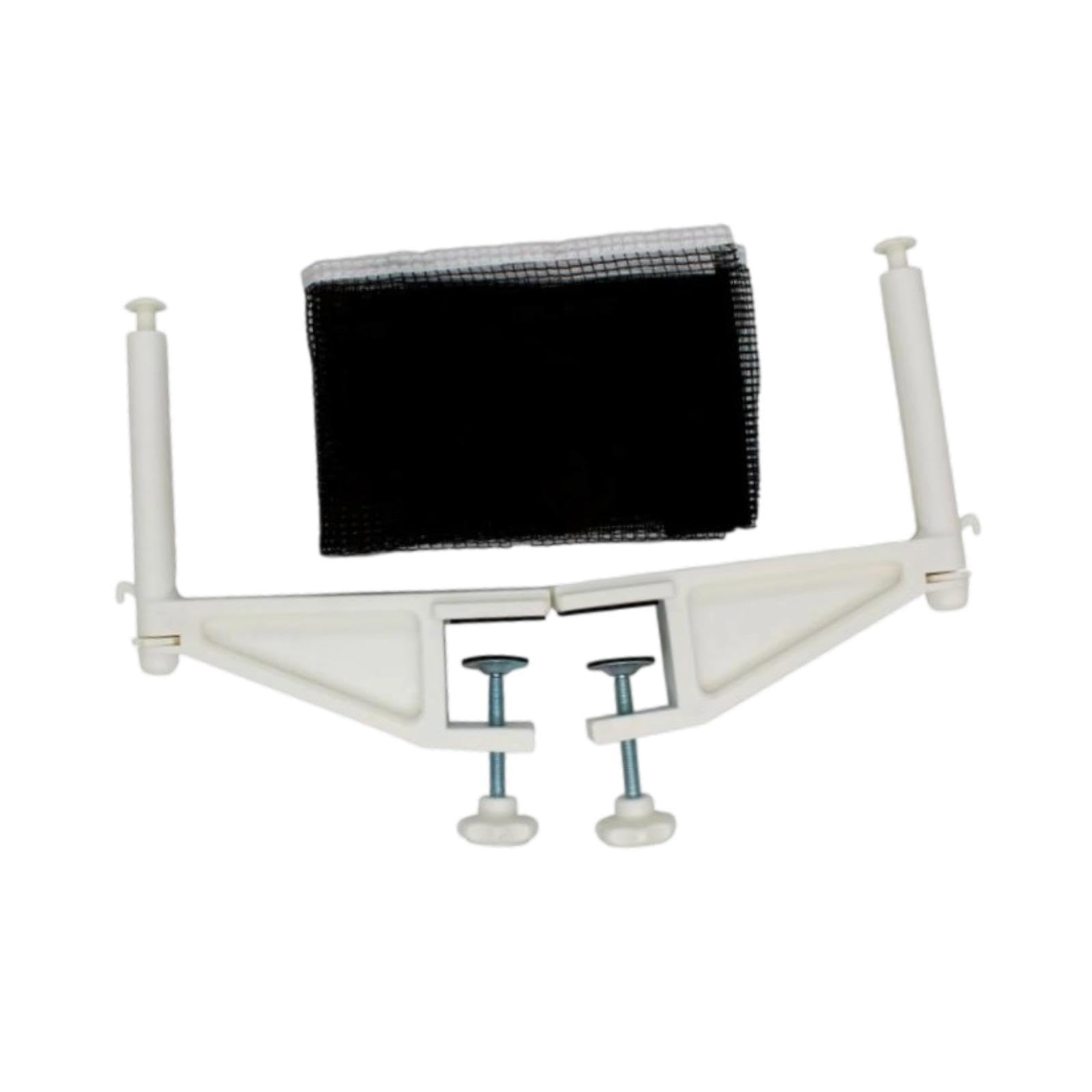 Yiju Table Tennis Net Post Set Practice Easily Set up Replacement Ping Pong Mesh Rack Ping Pong Clamp Net for Game Travel Training, White