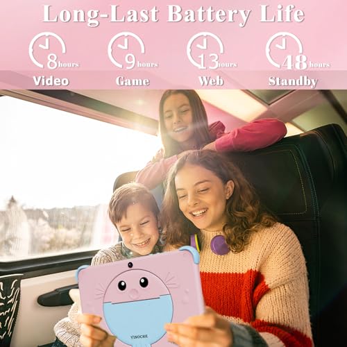 Image of YINOCHE Kids Tablet 10 inch Tablet for Kids Toddlers, 32G Android Kids Tablets with Case, WiFi, Parental Control, Dual Camera, Best Toddler Tablets for Kids Gift for Chidlren (Pink)