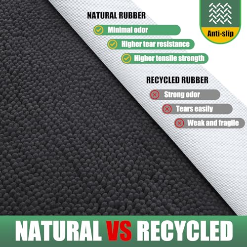 IM HOME Chenille Absorbent Outdoor Doormat 60" x 36", Washable Muddy Door Mats for Dog Non Slip Indoor Doormat Dog Mat for Muddy Paw Front Inside Doormats for Entryway Dark Grey