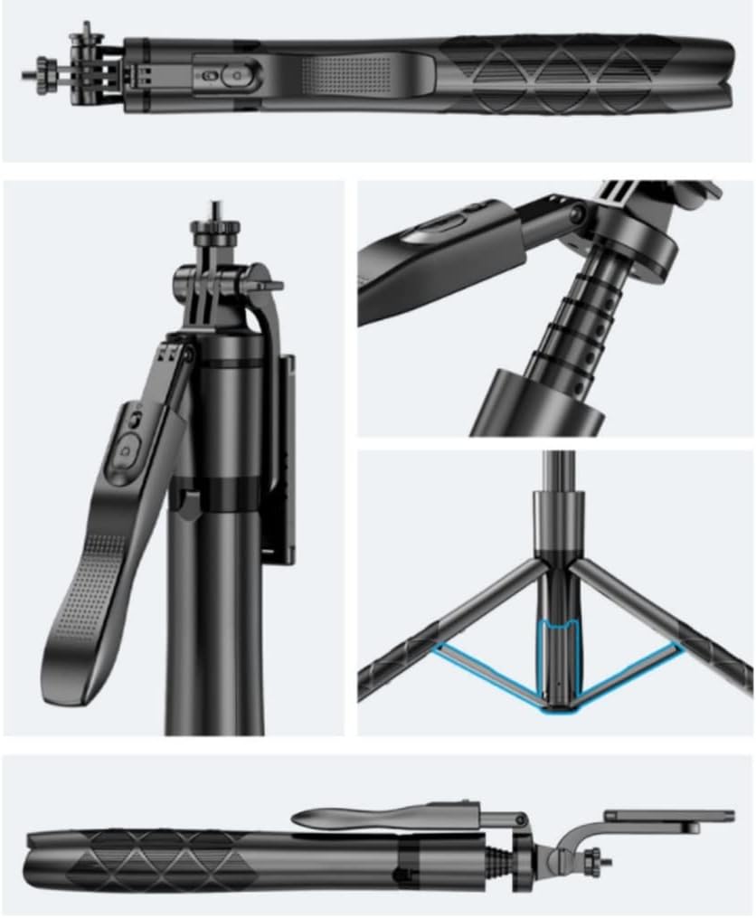 HBJWOV Selfie Gods Multifunctional Phone Photo Live Anti-Shake Triangle Bracket 360 Degree Rotation Handheld Shooting