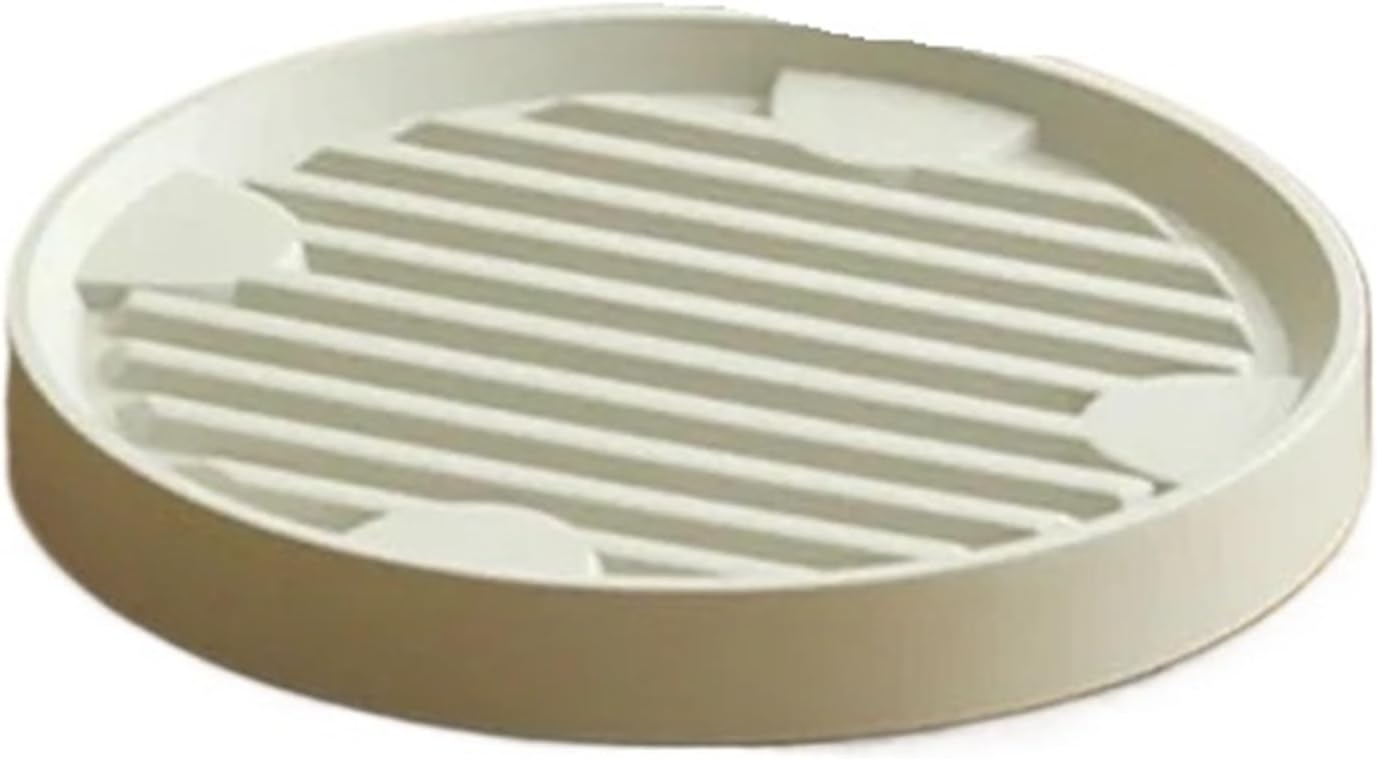 Flower Pot Tray Wheels Round Plastic Heavy Duty Tree Potted Planter Stand Rack Removable Moving Trays with Rollers(Grey-25.3CM)