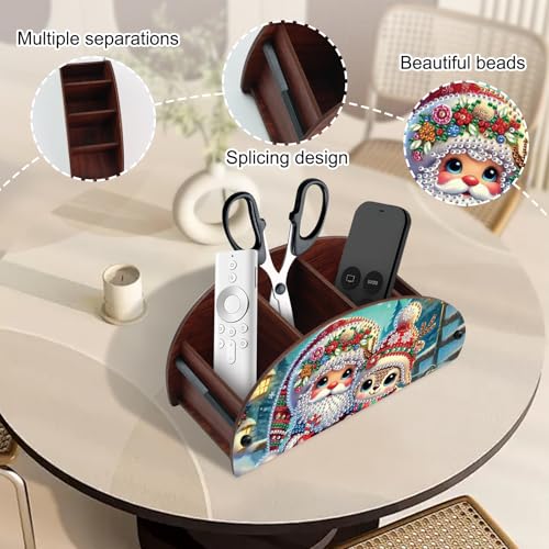 Image of Christmas Diamond Painting kits Organizer Box, Diamond art DIY Santa Claus Special Shape Diamond Partial Mosaic Handmade Making Kit Organizer Box, Home Dining Living Room TableTop Art Decoration