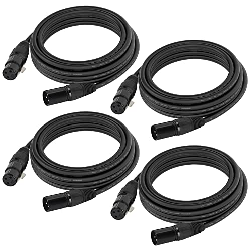 Câble DMX 3 broches lot de 4 longue portée 7,62m sans coupure