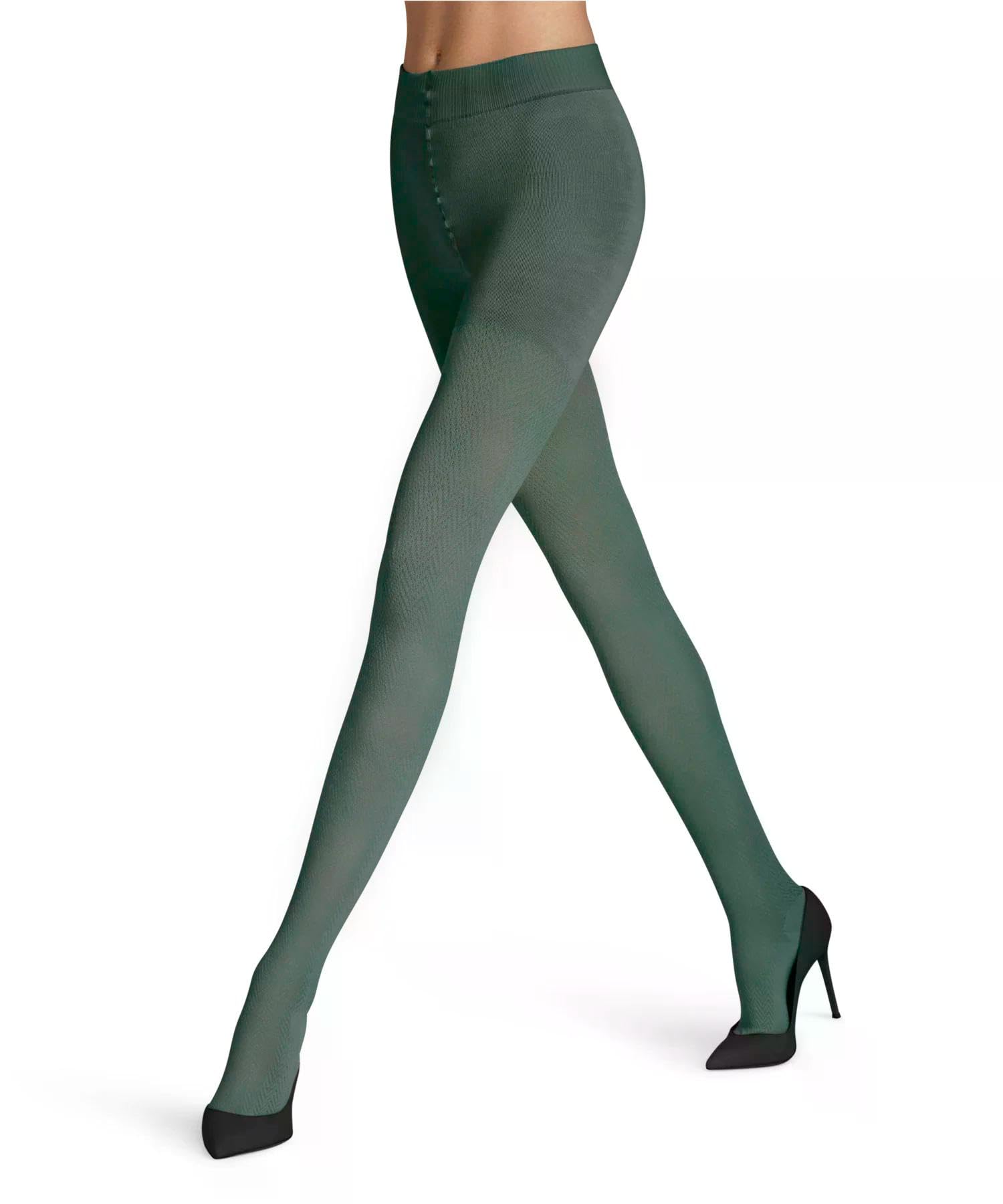 FALKE Kobiety Rajstopy Fable Estate W Ti wełna grube z wzorem 1 Sztuka, Zielony Hunter Green 7441, 36-38