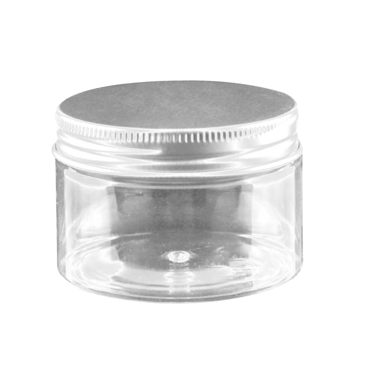 SAFIGLE Transparent Pet Plastic Cream Containers with Aluminium Lid Empty Makeup Jars for Ointments Spices Products Travel Bottle