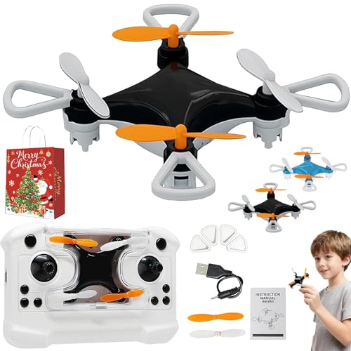 Mini Drone Beginner-Friendly Stunt Flyer, All-Ages Mini Drone with Easy Stunt Flights & 360° Tricks, Remote Little Aerobatic 4-Axis Drones with LED Light, Rechargeable, Kid Toy Gift (Black)