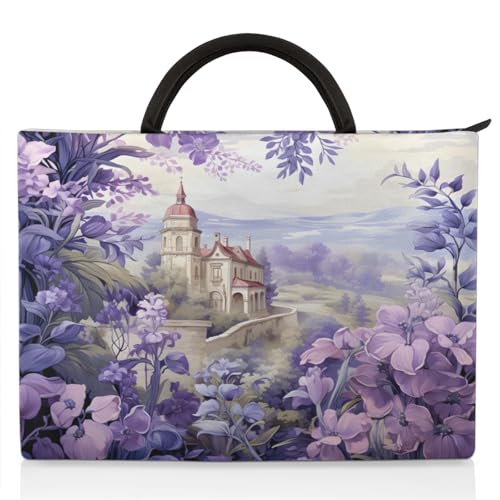 Flower Castle Watercolour Laptop Sleeve with Handle Waterproof Computer Carrying Case