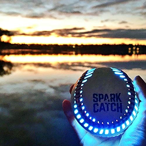 Spark Catch - The World's First LED Light Up Baseball (Blue) with The Same Weight, Size, and Genuine Leather Skin As MLB Baseball. The Most Ideal Solution for Playing Catch at Night. - Thumbnail 7