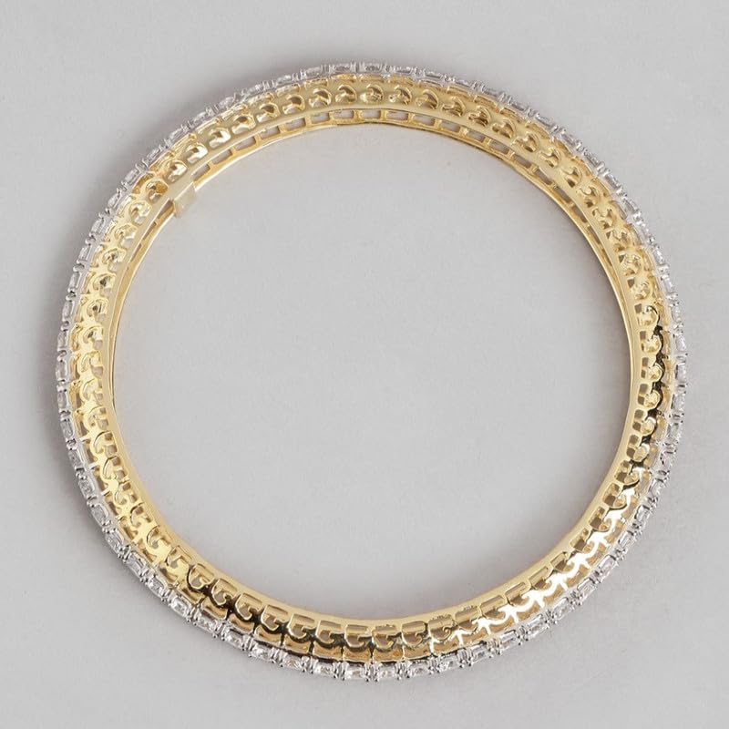 925 Silver CZ Plated Bangle for Women with Stamp