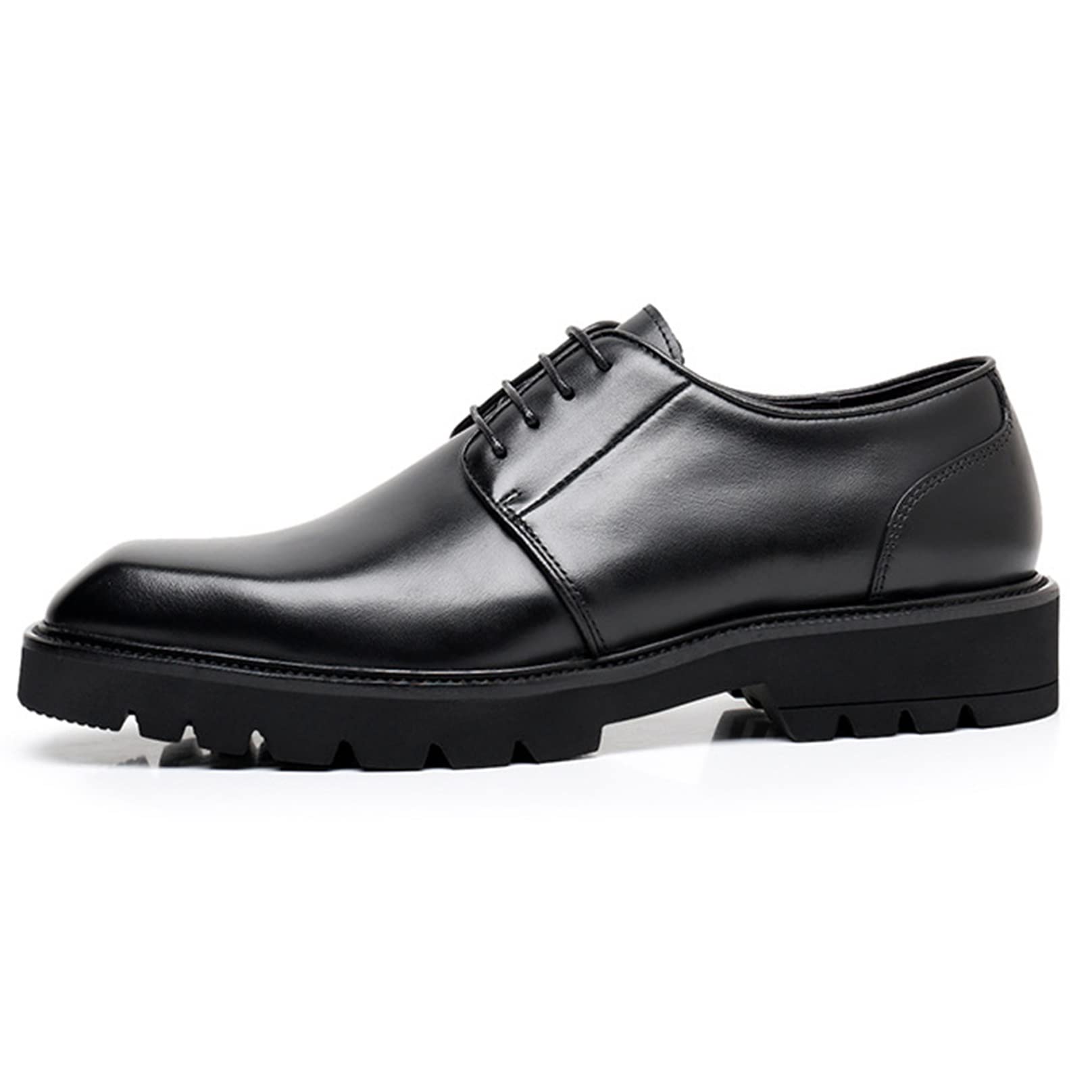 Amazon.com: Mens Plain Toe Lace Up Shoes Genuine Leather Derby