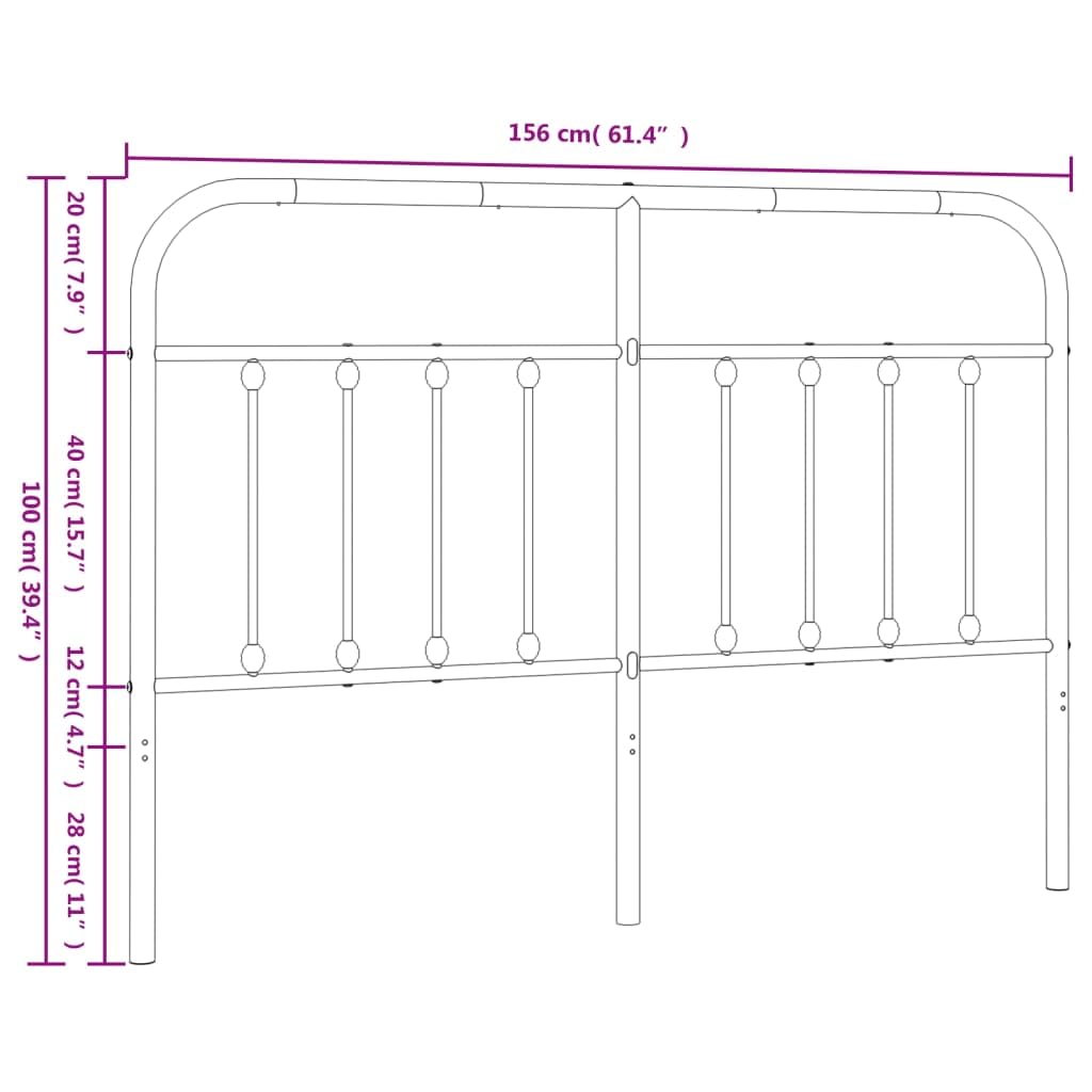 ShGaxin Cabecero de Metal Negro 150 cm, Cabeceros Cama, Cabeceros Moderno, Cabezales Cama, Muebles Habitacion, Cama Cabeza, Mueble Cabecero - 352612