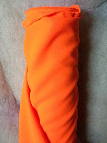 Tissus BURLINGTON infroissable ORANGE FLUO nappe habillement au 0.50 metre largeur 150 cm