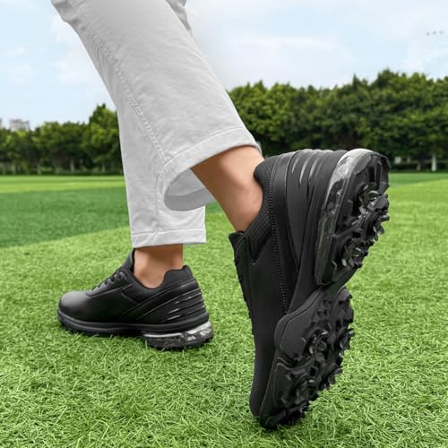 Image of Spikes Golf Shoes Men Training Golf Sneakers Comfortable Walking Footwears for Golfers