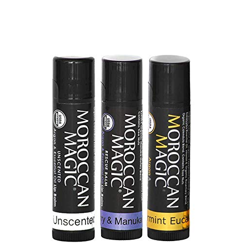 Moroccan Magic Organic Rescue Lip Balm Variety Pack Gift Set | Natural Argan