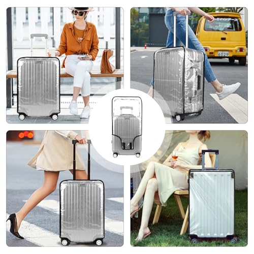 Arnzion Luggage Cover Protectors PVC Clear 20, 22, 24, 26, 28,30 Inch, Suitcase Covers for Luggage, Transparent Heavy-Duty Waterproof Protector for Wheeled Suitcases, Luggage Cover Protector (22 Inch) - Thumbnail 6