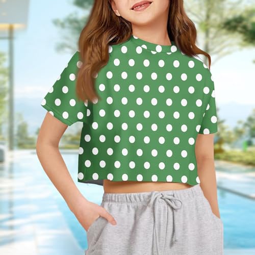 Summer Shirts for Girls Cropped Short Sleeve Cute Solid Cute Tops for Teen Girls Fashion 2025 Crewneck Tops 2-14 Years2