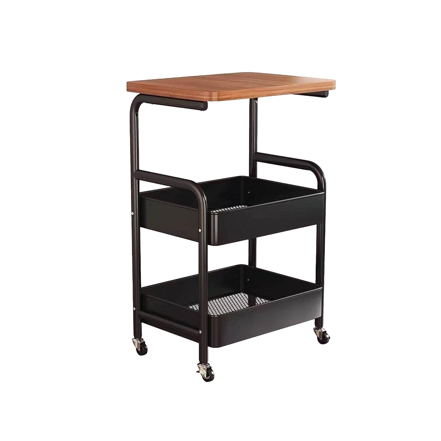 Amazon.co.jp: 2段ワゴンテーブル サイドテーブル 二層移動式収納