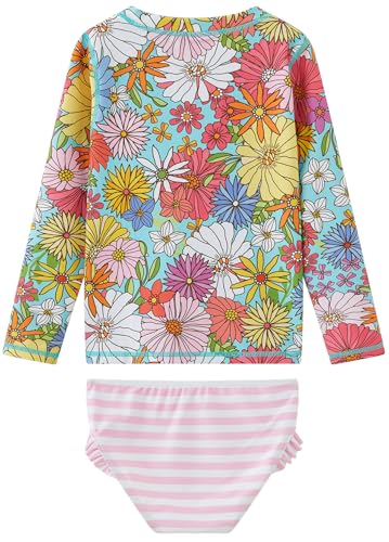 Image of UMELOK Toddler and Little Girls Rash Guard Sets with Bikini Bottoms Swimwear