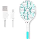 電撃殺虫ラケット 殺虫ラケット 充電式 ハエ叩き 殺虫器 電気殺虫機ラケット 3層安全メッシュ 軽量 手軽持ちやすい 強力電圧ショック 虫除け/駆除/蚊取り/殺虫/虫よけ/ハエ退治 剤使用無し や愛犬にも安心