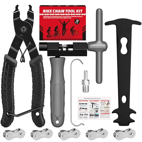 ytorgr Bike Chain Tool Repair Kit Bicycle Chain Removal Tool Set with Breaker Tool Plier & Checker 5Pairs Missing Links