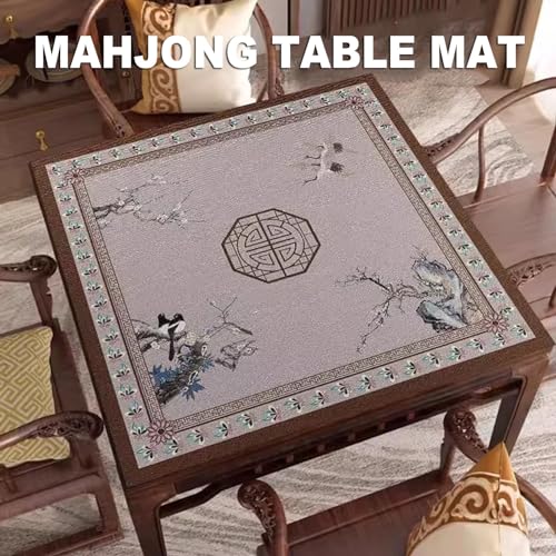 Tapete grande para mesa de Mahjong antideslizante de 100x100 cm miniatura 2
