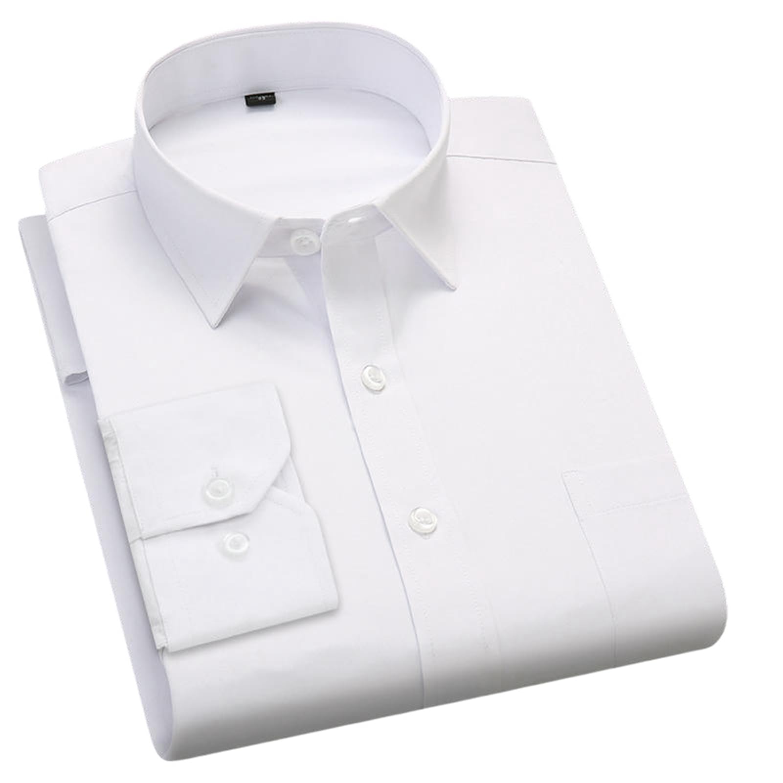 Camicia da lavoro casual da uomo, in cotone, a righe, slim fit, senza pieghe, traspirante, con bottoni