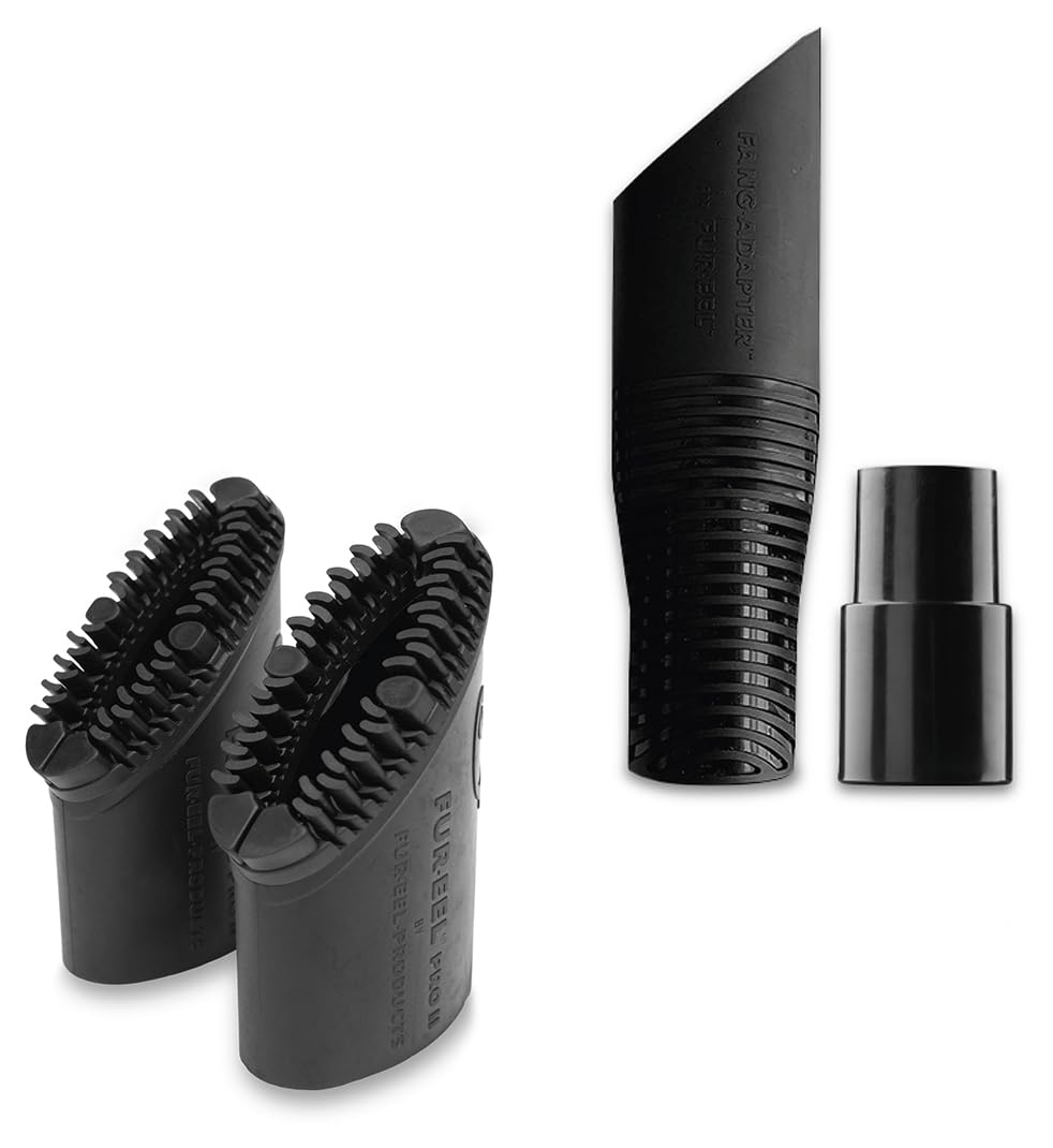 FUR-EEL 2.0 Pro Combo - Aspiratore per rimozione peli di animali domestici, con 2 testine sostituibili in gomma, nessun flusso d'aria intasato, adatto per tubi da 32 mm e 35 mm