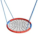 Web Riderz Superhero Outdoor Swing N' Spin- Safety rated to 600 lb, Adjustable length hanging ropes, Ready to hang, Easy Install, 39 Inch Diameter