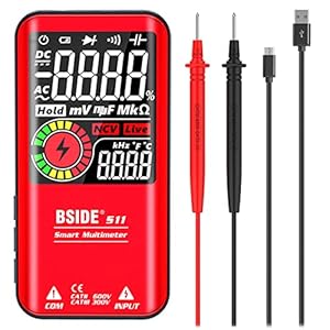 BSIDE Kleur LCD Digitale Multimeter 3 Resultaten Display 9999 Tellingen Auto-Ranging Ohmmeter, Oplaadbaar met Smart Mode…