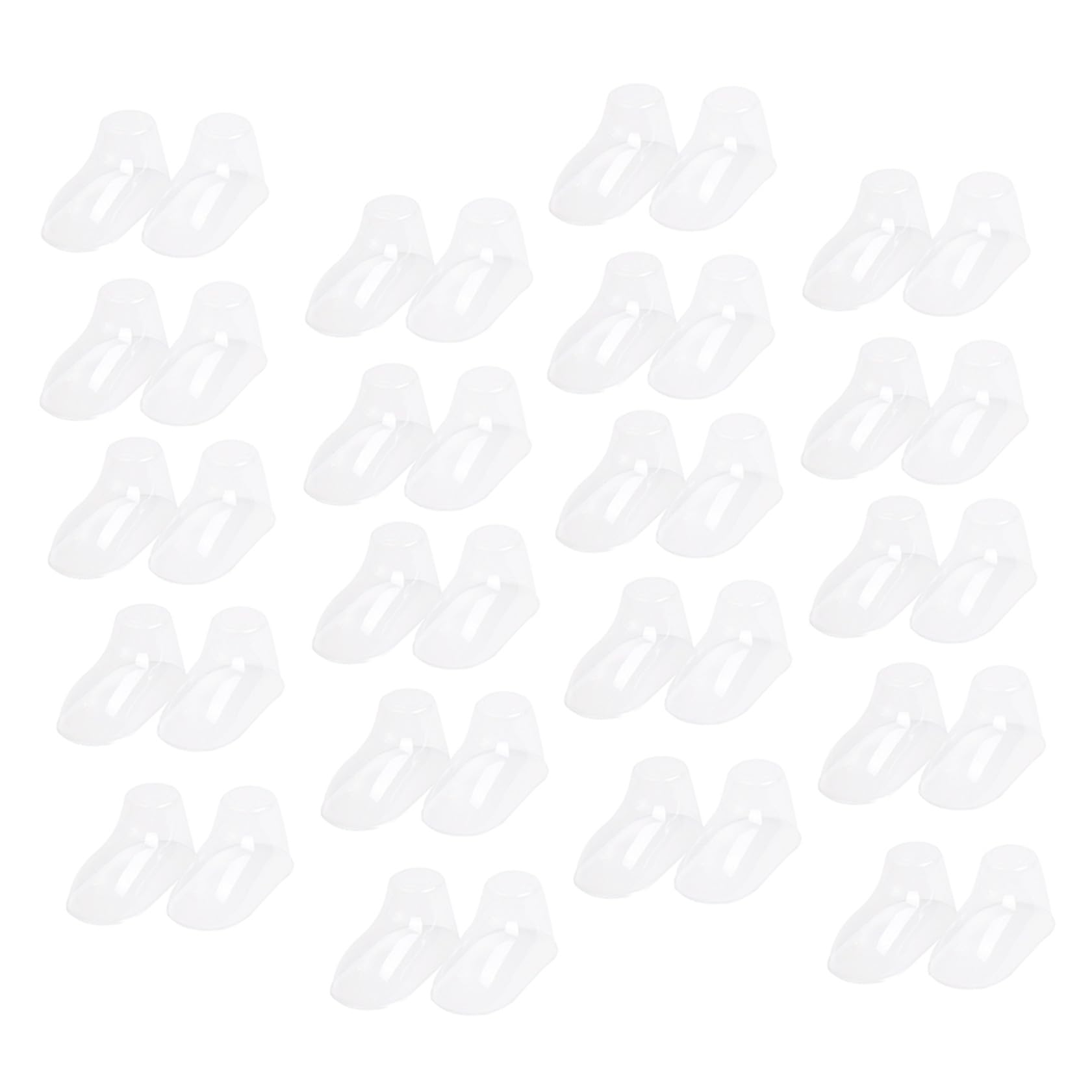NUOBESTY 100 Stück Babysocken Ständer Kunststoff Schuhstützen 10cm Transparent Sockenhalter für Kleinkinder Schuhform Präsentation