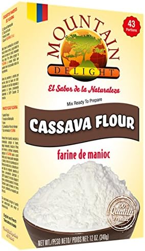Cassava Flour by Mountain Delight (farine de manioc, yuca flour or starch) All natural no addititives. 12oz - 2 PACK