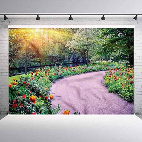 2,4 x 2,4 m Vinyl-Wand-Fotohintergrund für den Garten, Keukenhof Niederlande Fotohintergrund für Babys, Neugeborene…