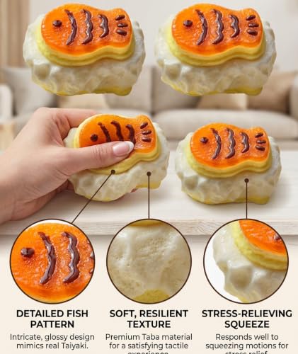 Image of 2Pcs Cheese Squishy, Taba Squishy, Dumpling Squishy-Stretchy Food-Shaped Sensory (Brown)