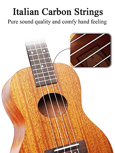 Ulumac Ukulélé de concert professionnel 58,4 cm en acajou massif pour débutants, adultes, adolescents, enfants avec sac… - Les Beatles, Paul McCartney, John Lennon, RIngo Starr, George Harrison Ulumac Ukulélé de concert professionnel 58,4 cm en acajou massif pour débutants, adultes, adolescents, enfants avec sac… – Image 5