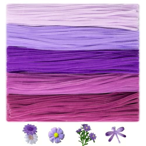 500 Pieces Pipe Cleaners Craft Set, Chenille Stems for Flowers Craft Supplies Fluffy Fuzzy Sticks for DIY Art Projects Creative Gift Wrapping Party De