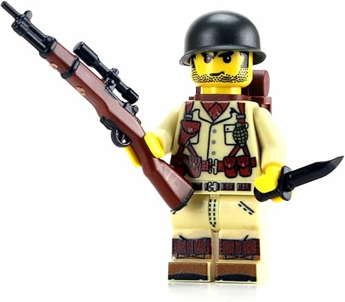 Miniatura 2 de Battle Brick Minifigura personalizada del soldado del ejército de los Estados Unidos de la Segunda Guerra Mundial de la Segunda Guerra Mundial  1.6