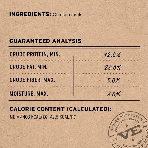 Image of Vital Essentials Freeze Dried Raw Chicken Necks Dog Treats | Single Ingredient | Premium Quality | Grain Free Treats for Dogs, 9 oz Bag