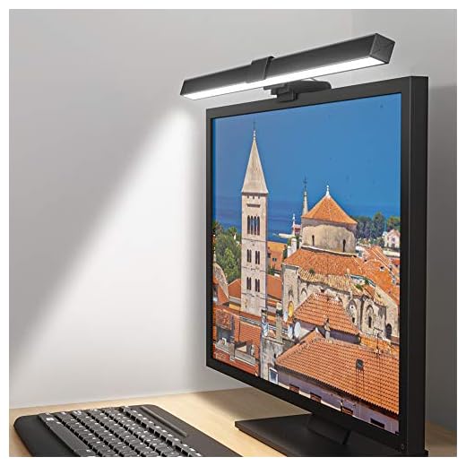 Lampe de Bureau LED, Lampe de Moniteur pour Ordinateur, Lampe de Lecture USB, Intensité et Couleurs Lumineuses Réglables, Flicker-Free, Protection des Yeux, Optimisation de l'Espace de Table
