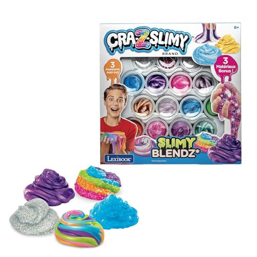 LEXIBOOK, Kit de Mezclas Slimy, 12 Colores, CRSLIM4