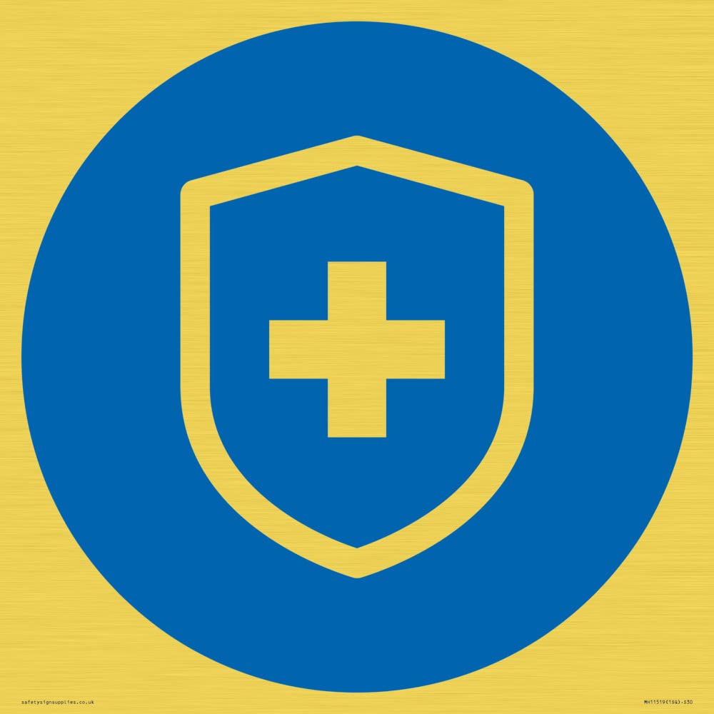 Custom Mandatory: Virus immunity Sign - 300x300mm - S30, Blue/White