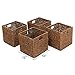 Foldable Storage Basket with Iron Wire Frame By Trademark Innovations (Set of 4)