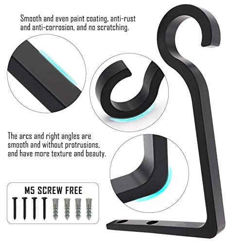 Qiegl Hanging Plant Bracket 6Inch Metal Plant Hook Shepherds Hook Decorative Wall Plant Hanger For Hanging Lanterns, Bird Feeder, Flower Basket, Home Decor Indoor & Outdoor 2 Pack (Black) #TOP1