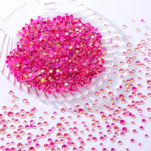 Image of F Rose Flatback Rhinestones, Glass Rhinestones for Nail Art and Craft, Glue Fix, Loose Crystal Gemstones(F Rose, SS12, 1440pcs, 2.9-3.0mm)