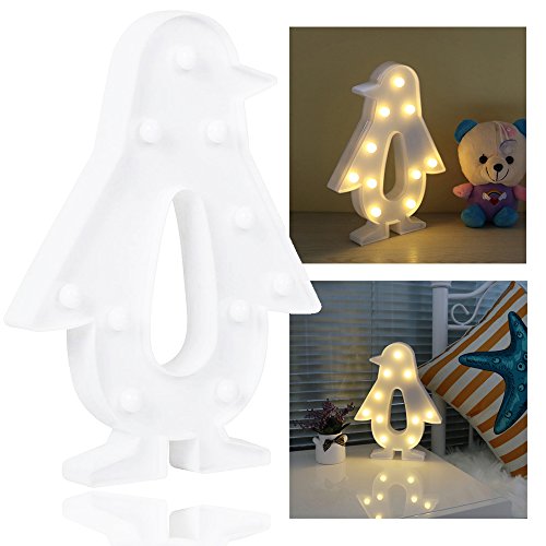 REKYO Carpa De Luz Nocturna, Lindas Lámparas LED De Pared, Sala Luz Decorativa De La Sala De Navidad Decorativos Mesa Lámpara Ánimo Luces Lámpara Infantil (Pingüino)
