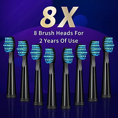 Seago Electric Toothbrush For Adults, With 8 Brush Heads And 5 Modes, Rechargeable Sonic Toothbrush Once Charge For 30 Days, Travel Tooth Brush With 2 Mins Timer, Ipx7 Waterproof Sg-958(Black) #TOP2