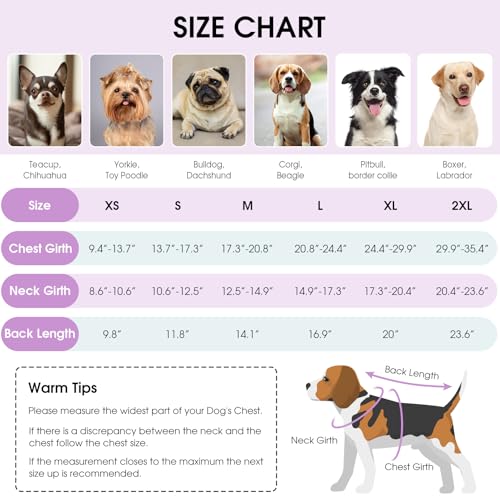 Image of Queenmore Dog Winter Coat, Cold Weather Fleece Dog Jackets for Medium Dogs