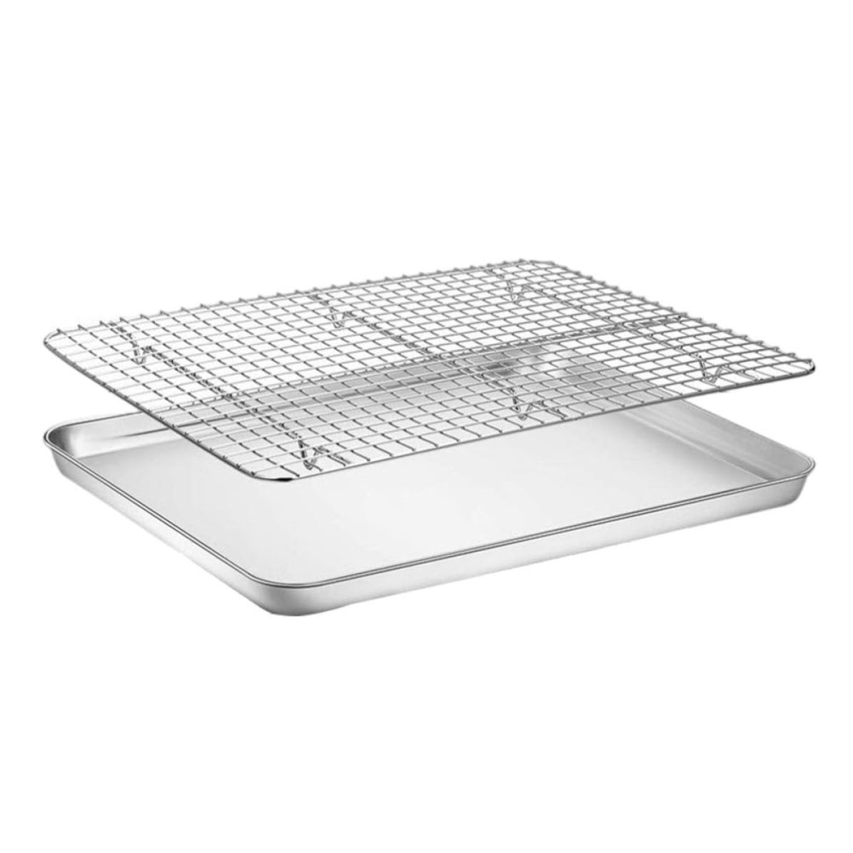 Abaodam Juego de Rejilla para Enfriar Pasteles y Alimentos de Acero Inoxidable con Bandeja Multifuncional para Hornear y Parrilla para Asar en Cocina