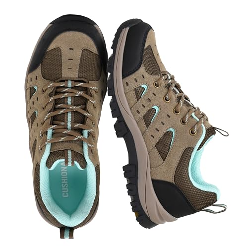 CUSHIONAIRE Brig Womens Hiking Shoes, Supportive Trail Shoes for Women with Waterproof Protection and Arch Support