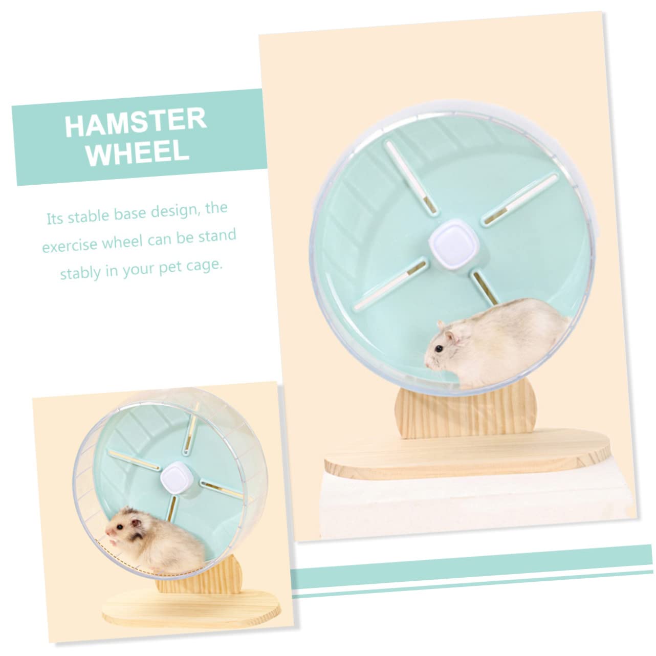 Toyvian Geräuschloses Hamsterrad Laufrad aus Kunststoff mit Halterung 20cm Kompaktes Chinchilla und Kleintierzubehör für Hamster Mäuse Rennmäuse